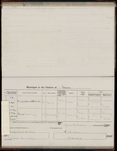 Marriage register 1909- 1927