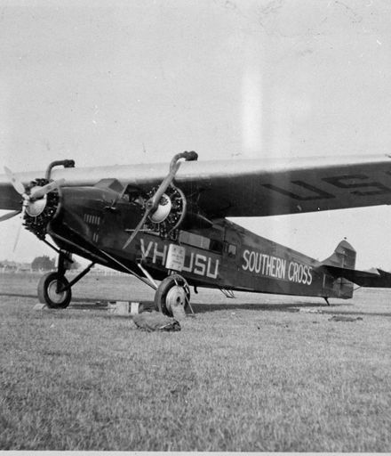 Sir Charles Kingsford Smith's aeroplane, the 'Southern Cross', at Milson Airport