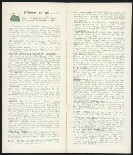 Visitors Guide Palmerston North and Feilding: September-November 1961 - 6