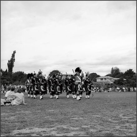 Scottish pipe band at the Carnival of the Lake, Hokowhitu Lagoon