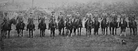 Members of the Manawatu Mounted Rifles at Hokowhitu