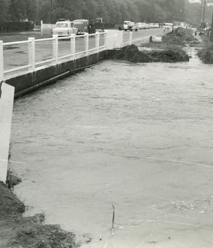 Turitea Stream in flood