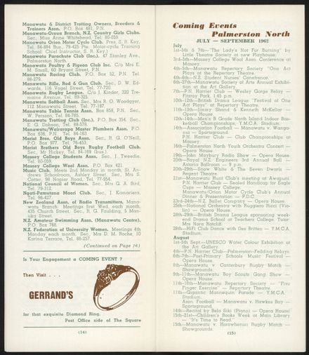 Visitors Guide Palmerston North and Feilding: July-September 1962 - 9