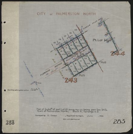 Survey Plans (subdivisions) 1902 - 1939