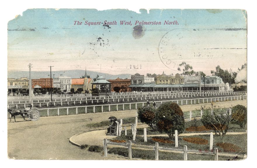 Postcard - The Square, south west, Palmerston North