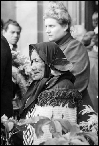 Kuia, Rupi Wawatai, on the Steps of Parliament