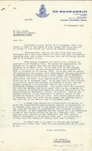 New Zealand Railways - Service of John Alfred Steel - Resource cover image