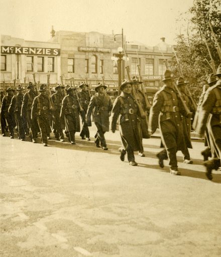 Māori Battalion marching in Palmerston North