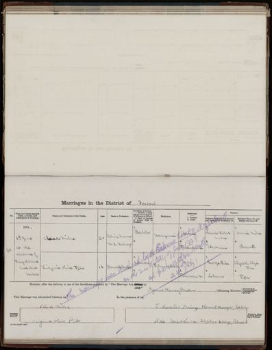 Marriage register 1909- 1927