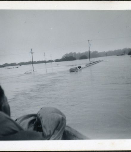 Bourke's Drain during flood, Rangiotu