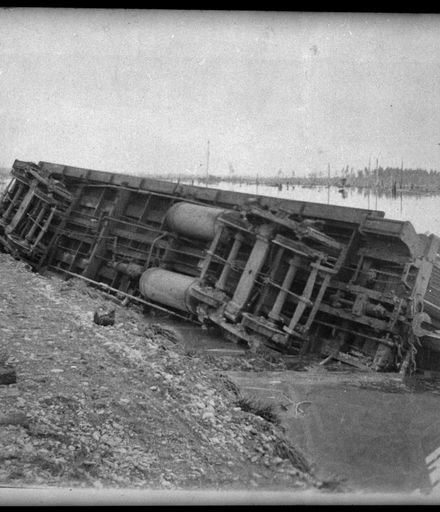 A De-railed Carriage in the Flooded Makerua Swamp