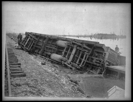 A De-railed Carriage in the Flooded Makerua Swamp