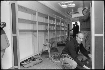 Shelves are Going Up in the New Mobile Library