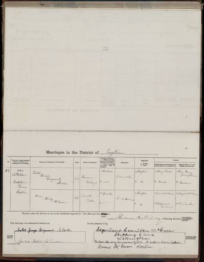 Marriage register 1909- 1927