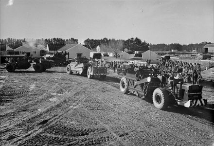 Heavy machinery displayed at Linton Army Camp