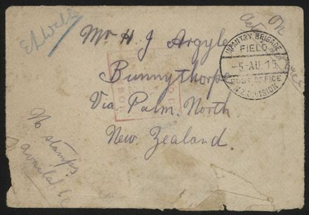 Envelope sent from WWI