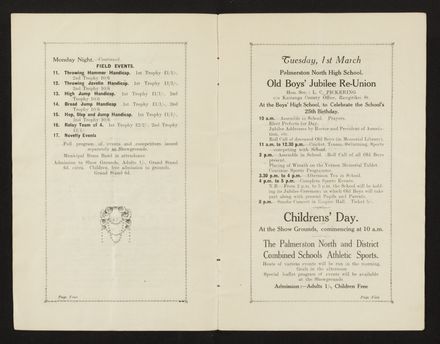 Palmerston North 1927 Jubilee Souvenir Programme 4