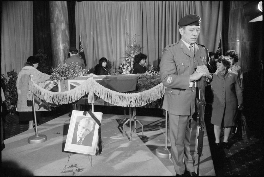 Prime Minister's Coffin in Parliament Buildings