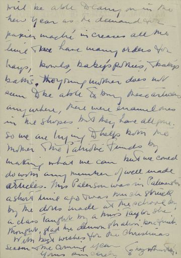 Correspondence: Letter from National Utilization of Waste Depot Papier Machie and Army Clothing Repairs Page 2