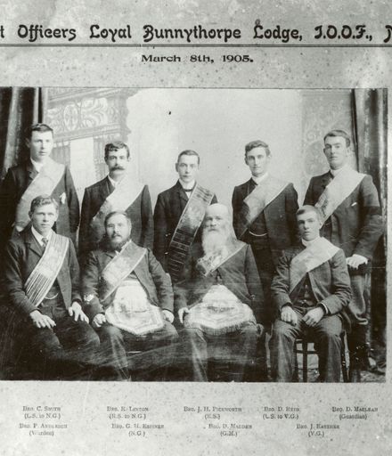 The First Officers of the Bunnythorpe Lodge