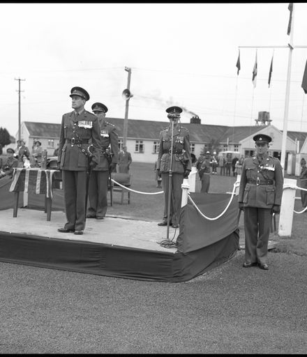 Three Senior Officers on a Platform, Parade Ground, Linton