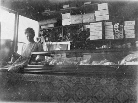 Interior of Augusta Mortensen's Art, Needle and Fancy Workers' Shop