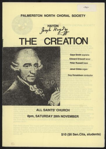 Palmerston North Choral Society - The Creation programme