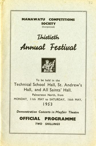 Manawatū Competitions Society, Offical Programme, Thirtieth Annual Festival