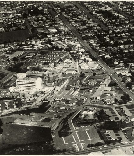 Aerial view of Palmerston North Public Hospital
