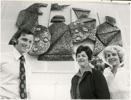 Richard Blythe with Copper Structure at Palmerston North Girls' High School