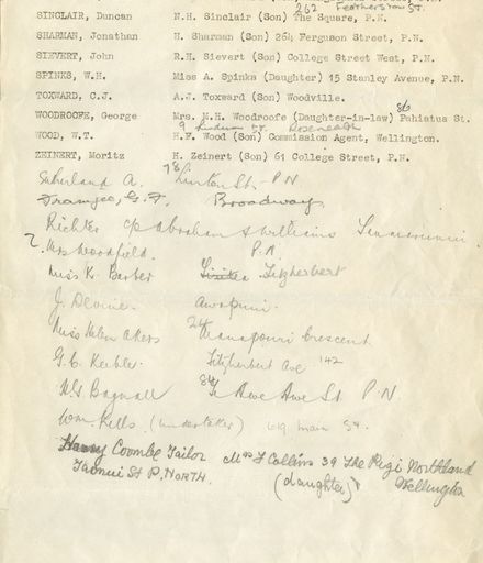 Page 3: List of 'Early Pioneers' of Palmerston North