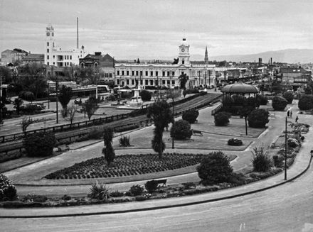 Railway line running through The Square