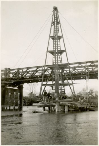 Pile-driver for Construction of the second Fitzherbert Bridge