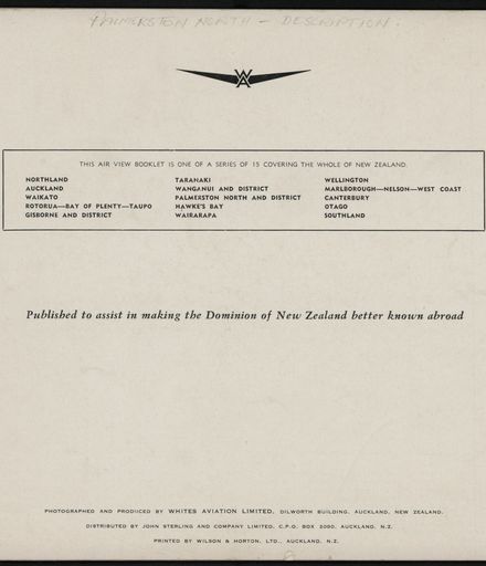 Palmerston North and District, New Zealand (White's Aviation Booklet) 13