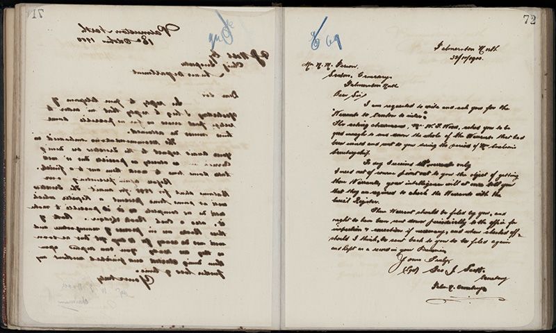 Outwards Correspondence of the Palmerston North Cemetery Trustees, 1898 -1902 99