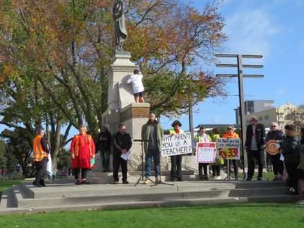 Teachers on strike in The Square