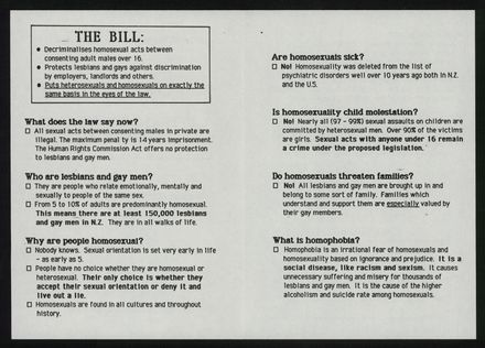 Homosexual Law Reform Bill pamphlet - inside