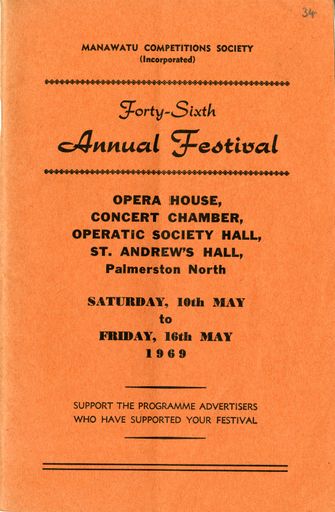 Manawatū Competitions Society, Official Programme, Forty-Sixth Annual Festival - Resource cover image