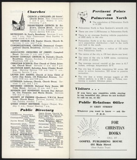 Visitors Guide Palmerston North and Feilding: March 1961 - 12