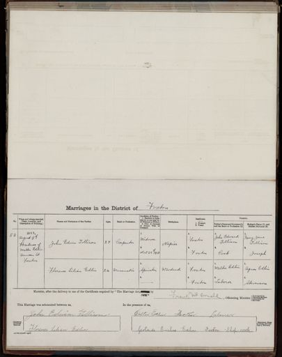 Marriage register 1909- 1927