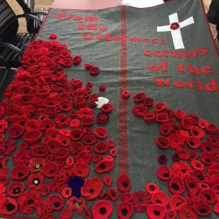 ANZAC Quilt created at the Palmerston North City Library, 2017.