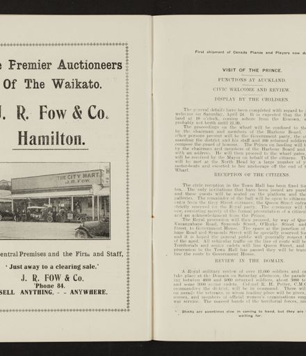 Souvenir of Visit of HRH The Prince of Wales to NZ, April 1920  20