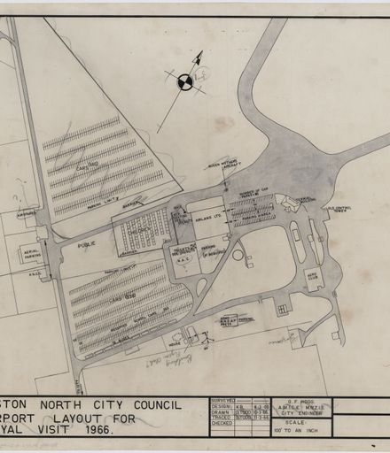 Plan of Palmerston North Airport at time of Queen Mother visit