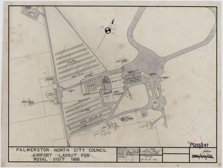 Plan of Palmerston North Airport at time of Queen Mother visit