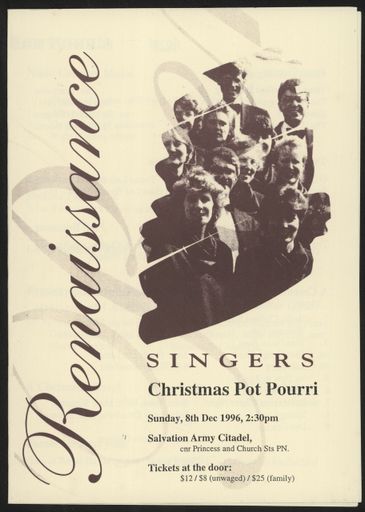 Renaissance Singers concert programme