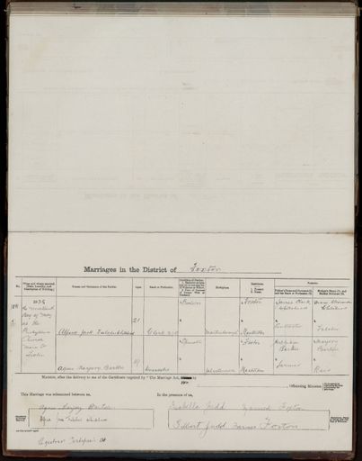 Marriage register 1909- 1927