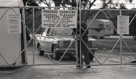 Police guard Showground gate