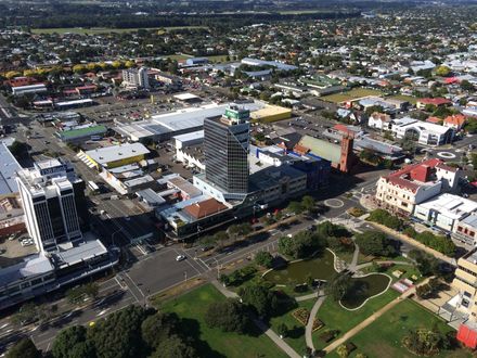 Aerial image taken from The Square, Palmerston North