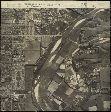 Aerial photo of Palmerston North in 1945 – no. 4 South-West quarter of City
