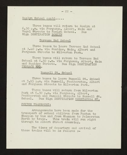 Schedule of Instructions and Details of Assembly for School Children for Royal Visit, 1954 23